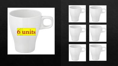 IKEA Mug Fragrik Original IKEA, 6 units, White