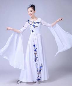 White long sleeve wedding prom dress RBMWD0182