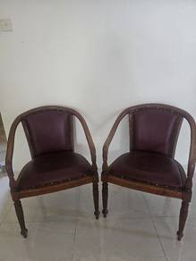 Betawi Teak Wood Leather Chairs