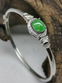 Icy Ice Green Burma Jadeite Jade Bracelet