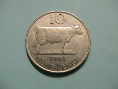 Guernsey 10 New Pence 1968 [Kod : A1070]
