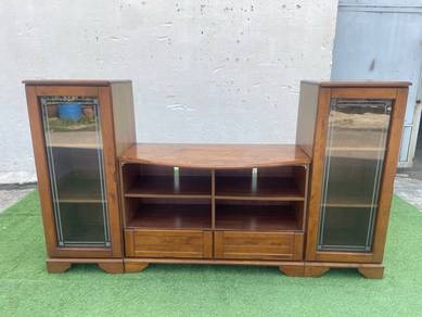 PK192 Almari TV Kabinet Kayu 3.5 Feet *2 Side Disp