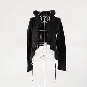 Zara Cropped Black Knit Cardigen
