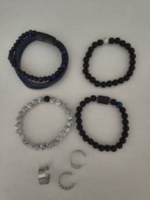 Men's Beaded Bracelets and Ring Set