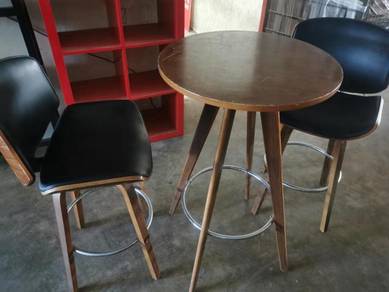 Wooden bar table set