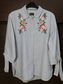 Blue Strips Embroidery
