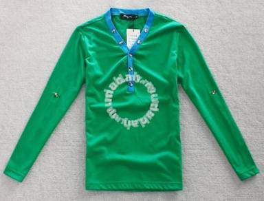 B0707 GREEN LONG SLEEVED T-SHIRT MURAH SHiRT 🔥