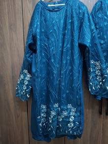 kurung teal blue 3xl
