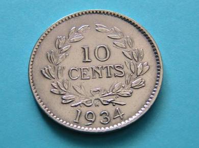 10 Cents Rajah C.V. Brooke Sarawak 1934