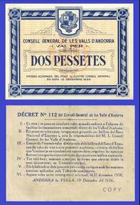 Andorra set of 2 2 Pessetes 1936 - Pick 2 & Pick 7