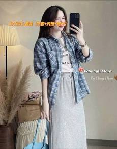 S7703C 套装（外套+内搭+裙子）【Free Size】