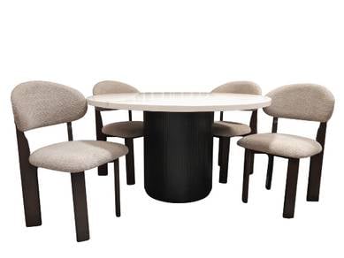 (Showroom Set) Modern 5-Piece Dining Table Set