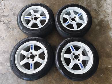 Rim second 15 TE37 siap tayar vios myvi city jazz