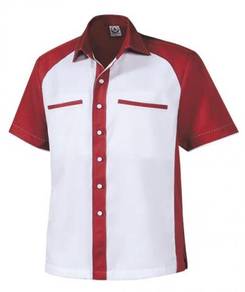 Baju Korporat F1 Lengan Pendek FM6169 WHITE MAROON