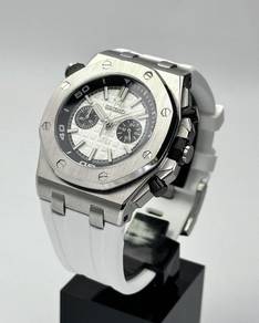 Custom Seiko Mod 46mm White Panda AP ROO Quartz Ch