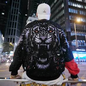 Black yellow tiger jacket top long sleeve sweater