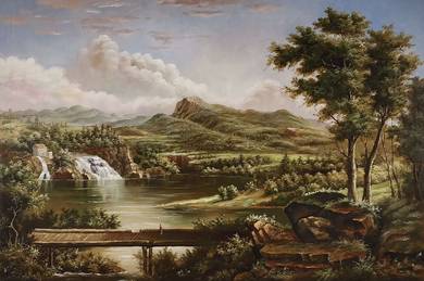 Framed Oil Painting - New England Scenery