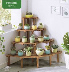 Plant Outdoor Wood Flower Rack Tree Tray Garden