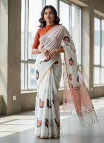 Heavy Linen Blooming Saree