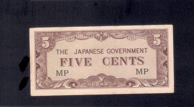 Japan Malaya JIM 5 cents Prefix MP  -  aUNC