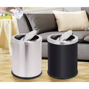 25x30cm Swing Lid Stainless Steel Trash Can Round