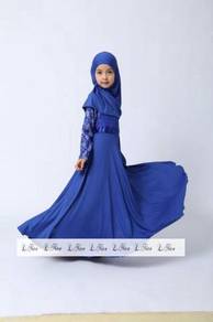 Elegance Lace Jubah Kanak-Kanak +Tudung BLUE