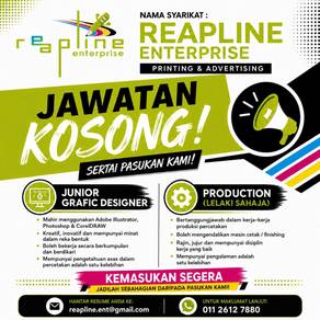 Junior Grafic Designer & Production -Lelaki sahaja