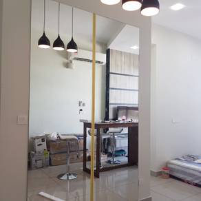 INSTALL  CUSTOM MIRROR l pasang cermin dinding l