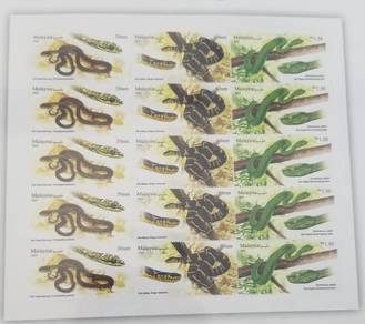 Mint Setenant Sheet Snake Malaysia 2025