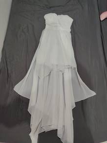 White sexy backless dress