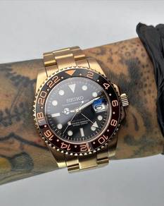 Custom Seiko Mod 40mm Rose Gold GMT Master Rootbee