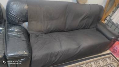 Italy Sofa Black leather 2+1