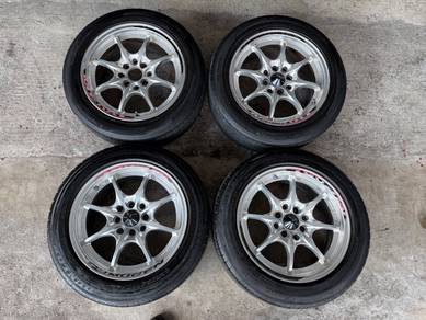 Rim mugen mf8 thailand 15 inch tayar 70%