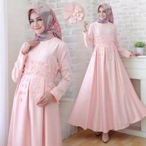 Montana maxi dress white pink peach green grey