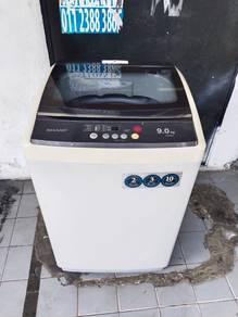 Sharp washer auto washing machine mesin basuh 9.k