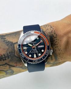 Custom Seiko Mod 42mm Navy Orange Padi SKX Auto