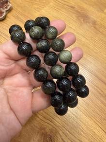 Natural Golden Sheen Obsidian Bracelet 3 pcs