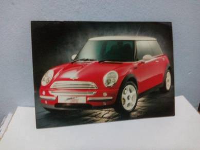 Vintage Postal Card Mini Cooper