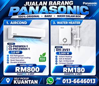Panasonic Aircond 1.0HP & Water Heater