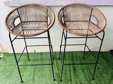 Elliot Wicker Bar Chair (Brown)