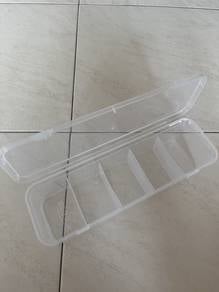 Clear plastic storage box