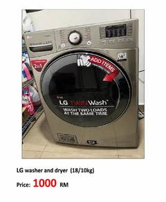 LG TwinWash Washer & Dryer 18/10kg - Excellent Con