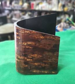 cherry bark crafts, brush holders, pen stands