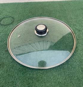 B736 Penutup Kuali Kaca 30 cm Clear Glass Lid Pan