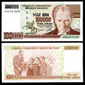 Turkey 100000 lirasi lira 1997 p 206 unc