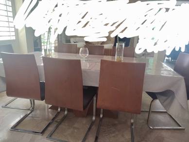 Glass dining table 8 seater with 8 chairs 