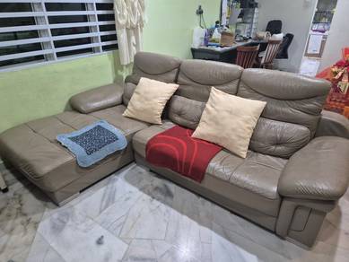 L-Shaped Half Leather Sofa (Used)