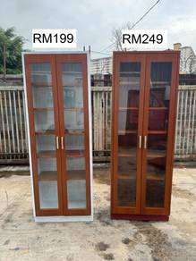 7ft Solid Cabinet Display Rack Shelves Bookcase