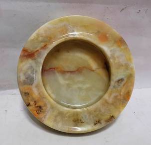Large Natural Cream Jade Tray Polished Stone Ashtr