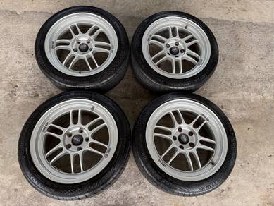 Rim enkei rpf1 17 inch preve s70 forte tyr 90%